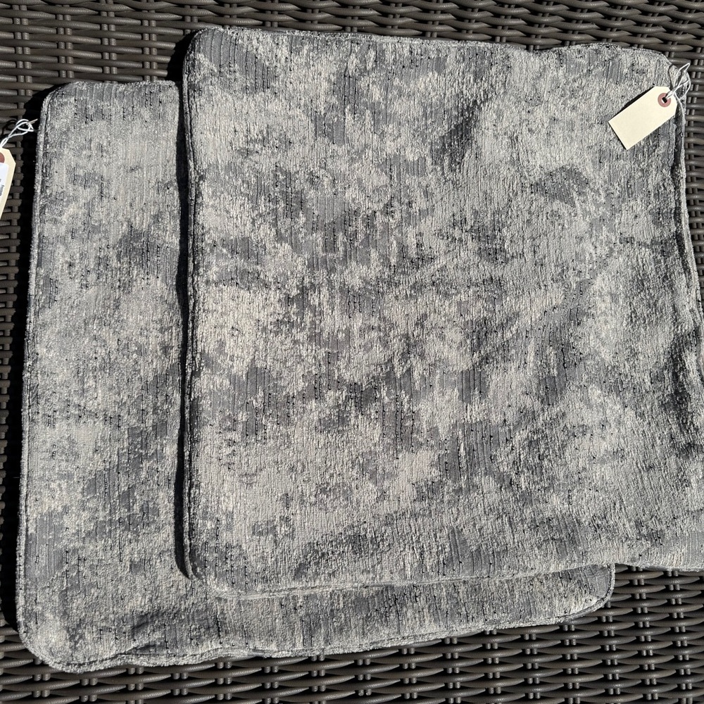 Frontgate Gray Textured Throw Pillow Covers - 20 x 20 - Set of 2
